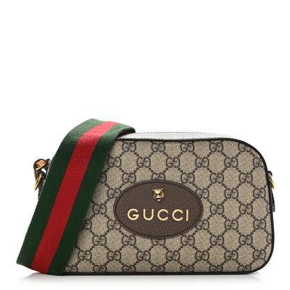 Gucci GG Supreme Monogram Web Neo Vintage Shoulder Bag Beige New Acero Crop 1 of 13