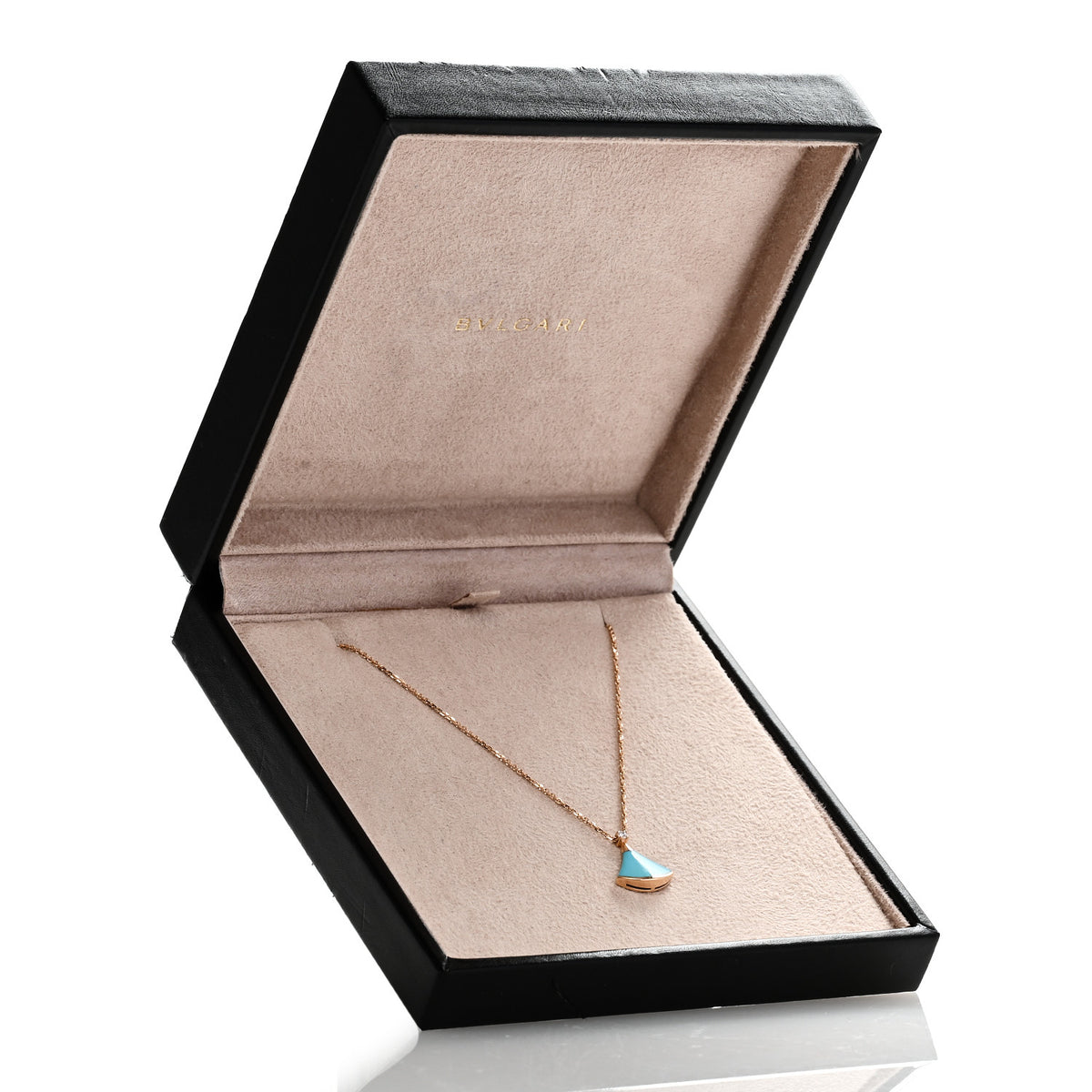 18K Rose Gold Diamond Turquoise Divas' Dream Pendant Necklace