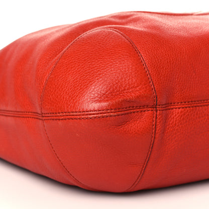 Gucci Pebbled Calfskin Medium Soho Chain Hobo Red 8 of 10
