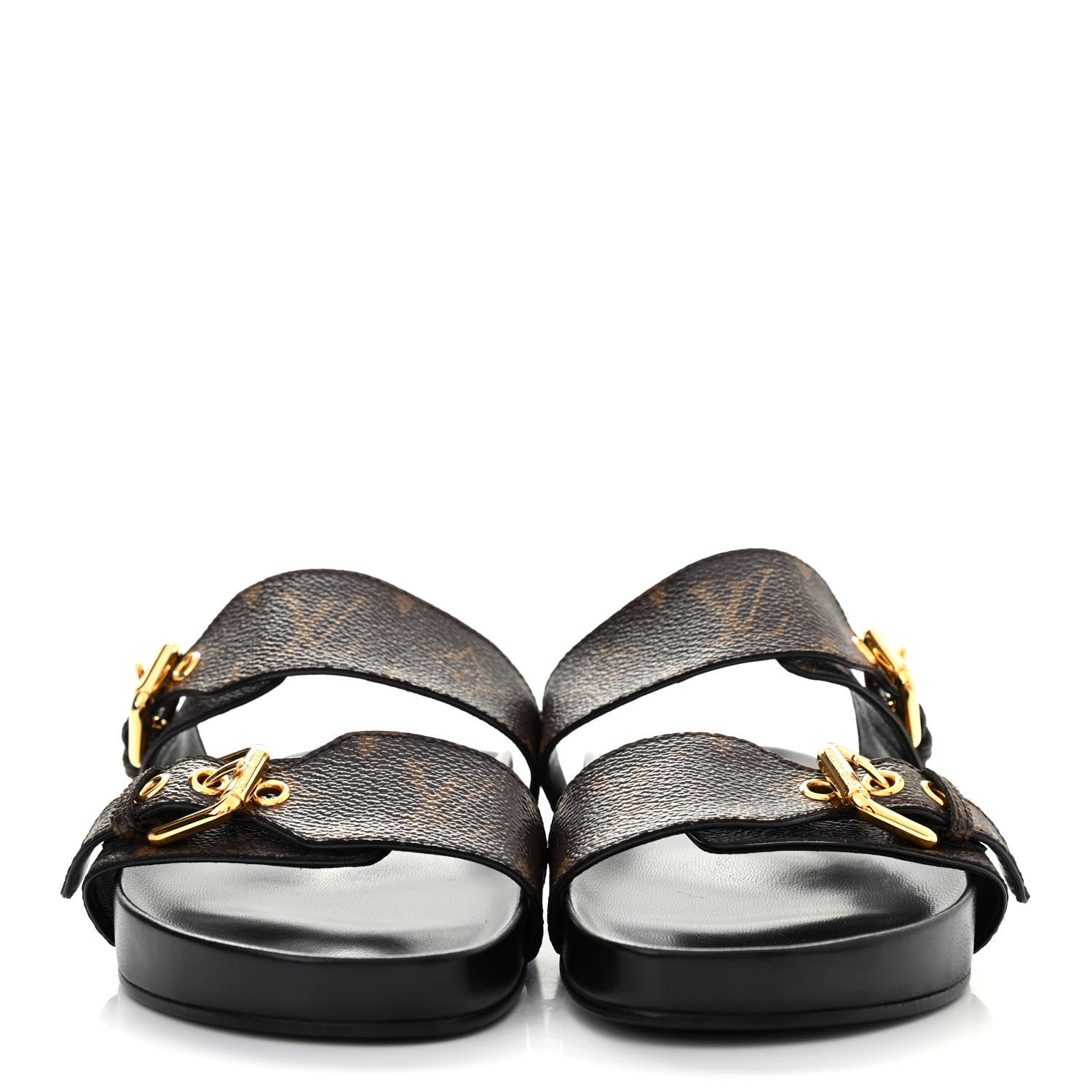 Louis Vuitton Monogram Bom Dia Mule Sandals 36 Black 2 of 8