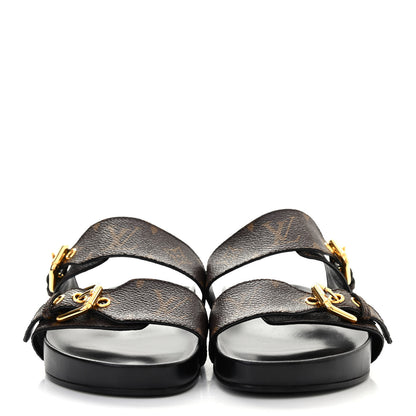 Louis Vuitton Monogram Bom Dia Mule Sandals 36 Black 2 of 8