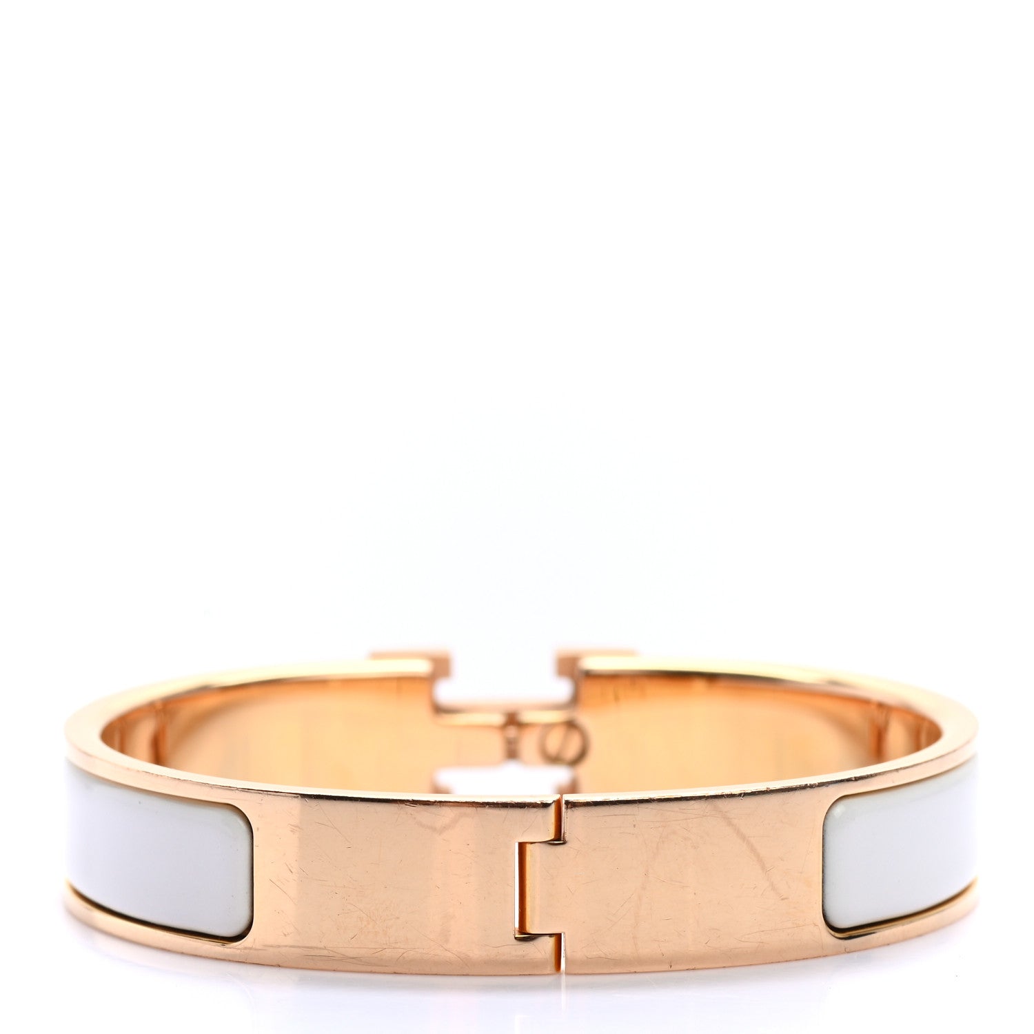 Hermes Enamel Narrow Clic Clac H Bracelet PM White 3 of 4