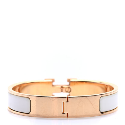 Hermes Enamel Narrow Clic Clac H Bracelet PM White 3 of 4