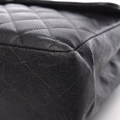 Chanel Caviar Quilted Jumbo Single Flap Black 13 of 15