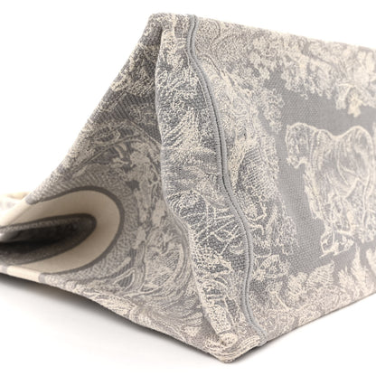 Christian Dior Canvas Embroidered Large Dioriviera Toile De Jouy Book Tote Gray 8 of 17