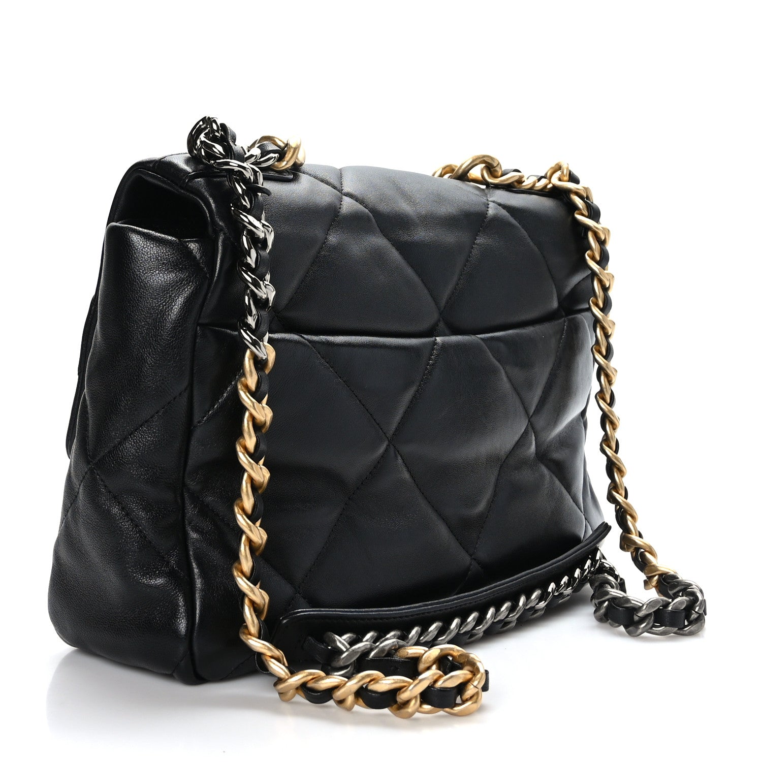 Chanel Goatskin Quilted Large Chanel 19 Flap Black 2 of 9