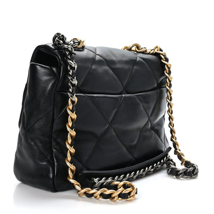 Chanel Goatskin Quilted Large Chanel 19 Flap Black 2 of 9