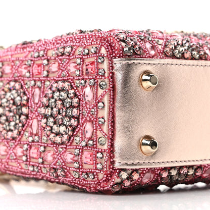 Christian Dior Metallic Calfskin Satin Celestial Bead Embroidery Cannage Mini Lady Dior Rose Des Vents 17 of 21