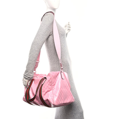 Gucci Crystal Monogram Web Medium Duffle Bag Pink 2 of 10