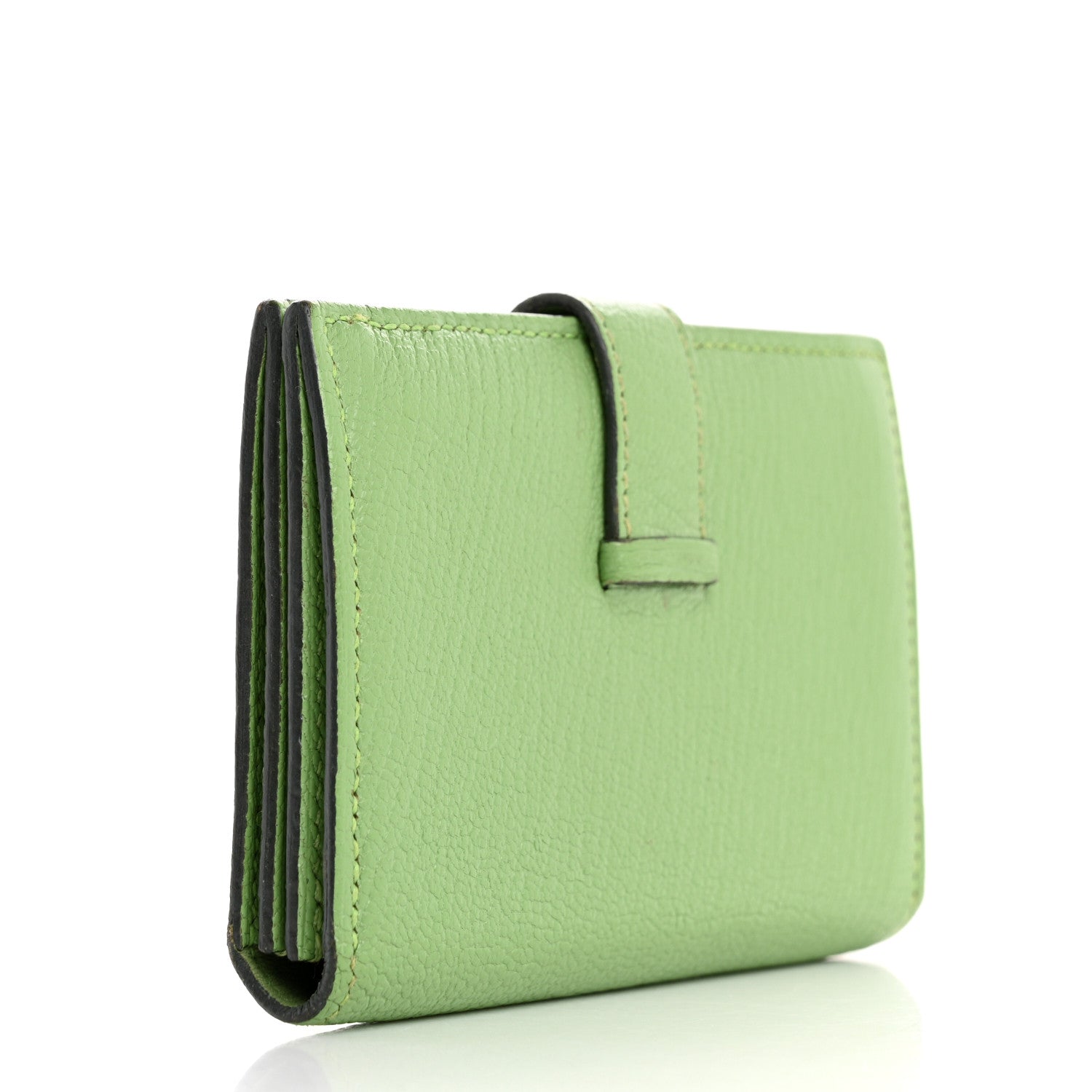 Hermes Chevre Mysore Bearn Card Holder Wallet Vert Criquet 3 of 13