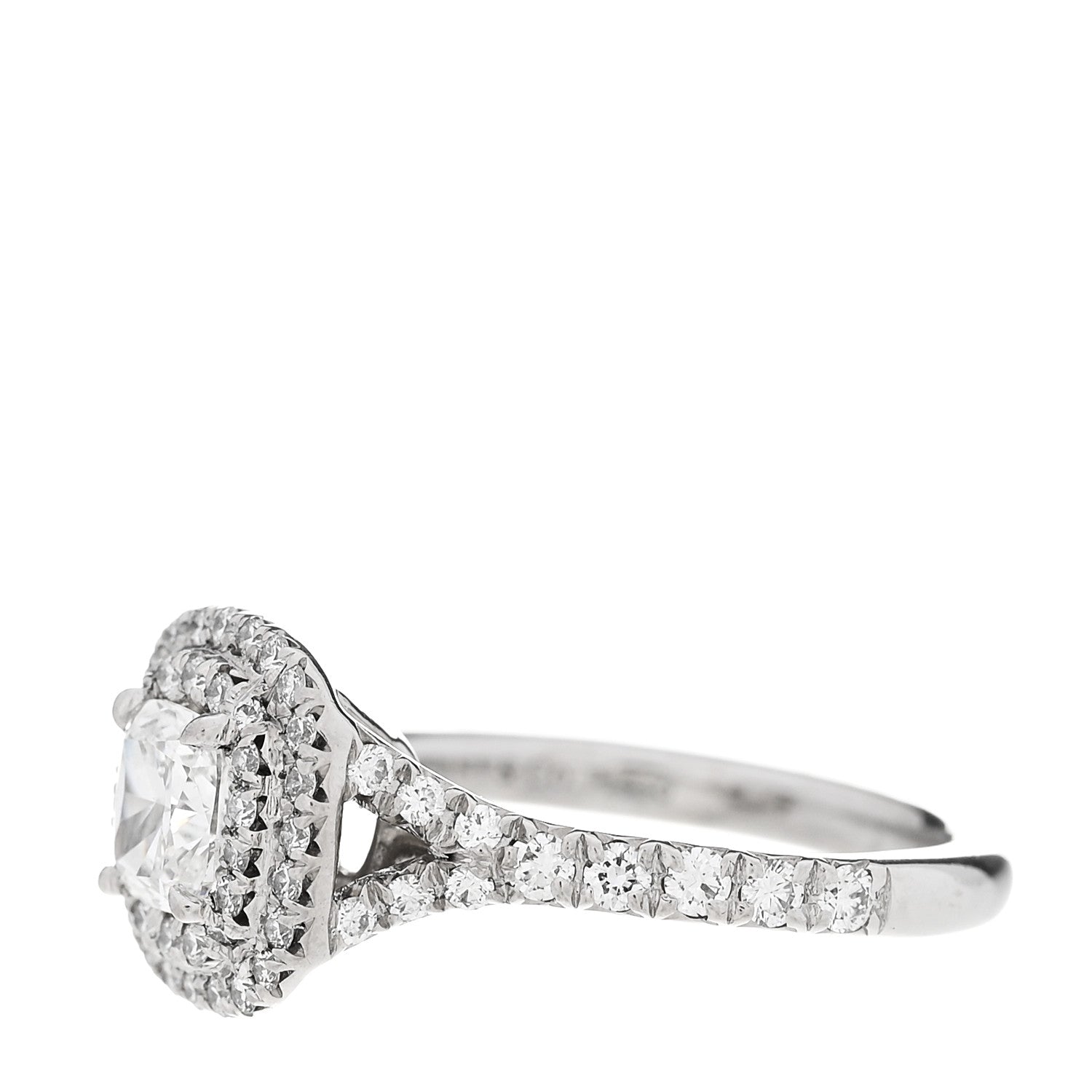 Tiffany Platinum Diamond .44ct Soleste Cushion Cut Double Halo Engagement Ring 44 3 3 of 8