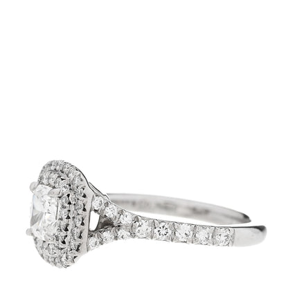 Tiffany Platinum Diamond .44ct Soleste Cushion Cut Double Halo Engagement Ring 44 3 3 of 8