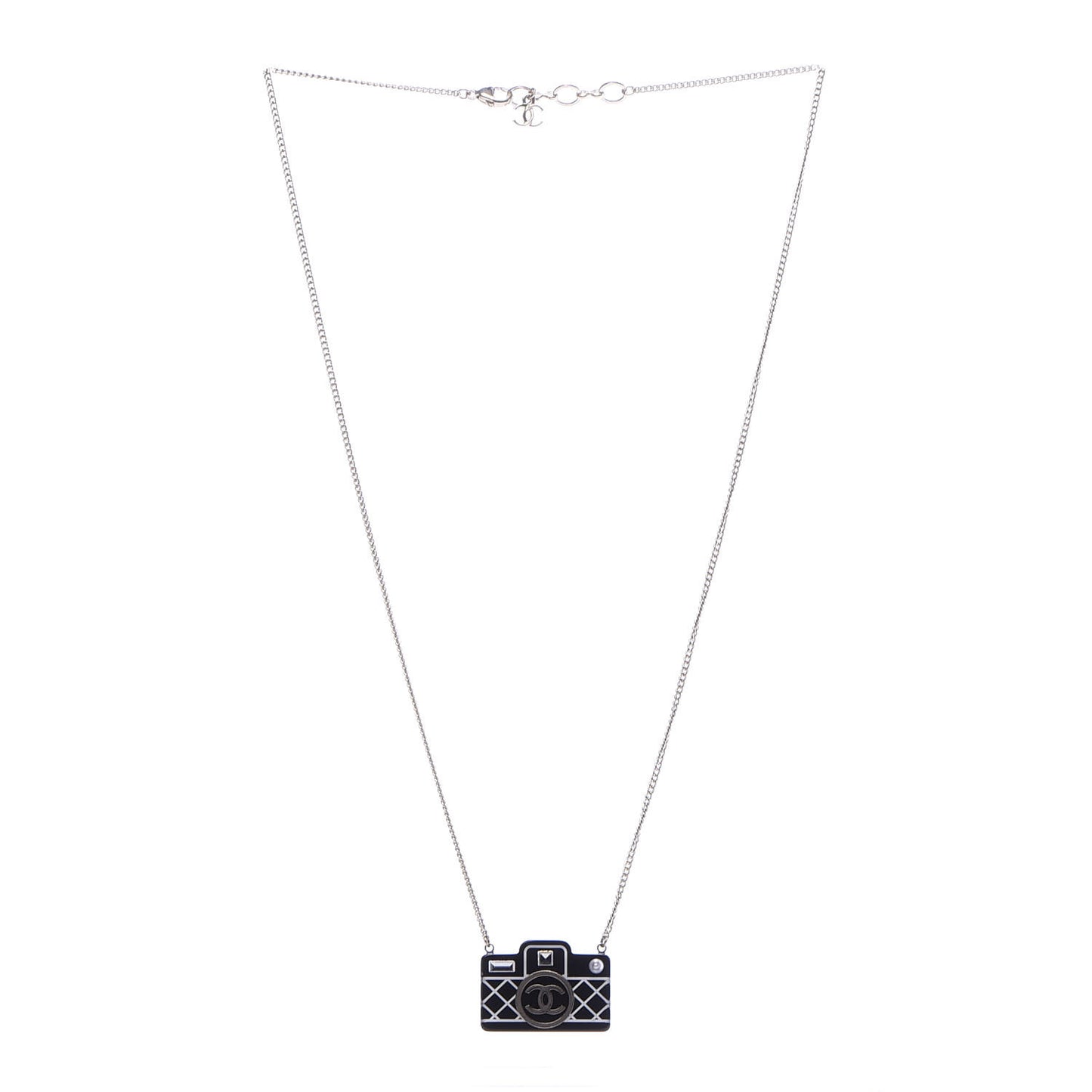 Resin Camera CC Necklace Black Gold