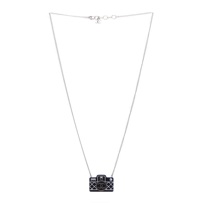 Chanel Resin Camera CC Necklace Black Gold 3 of 5