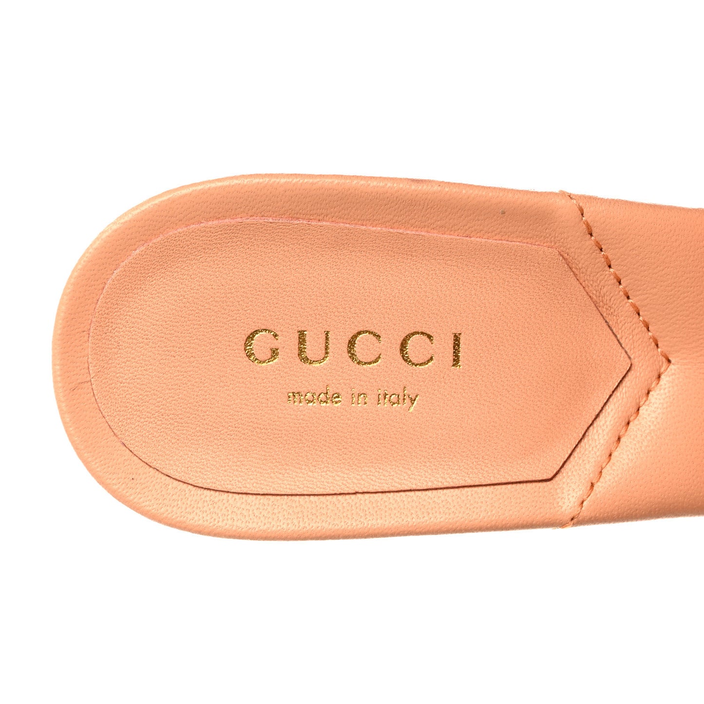 Nappa Matelasse GG Marmont 75mm Slide Sandals 36 Peachy Chic