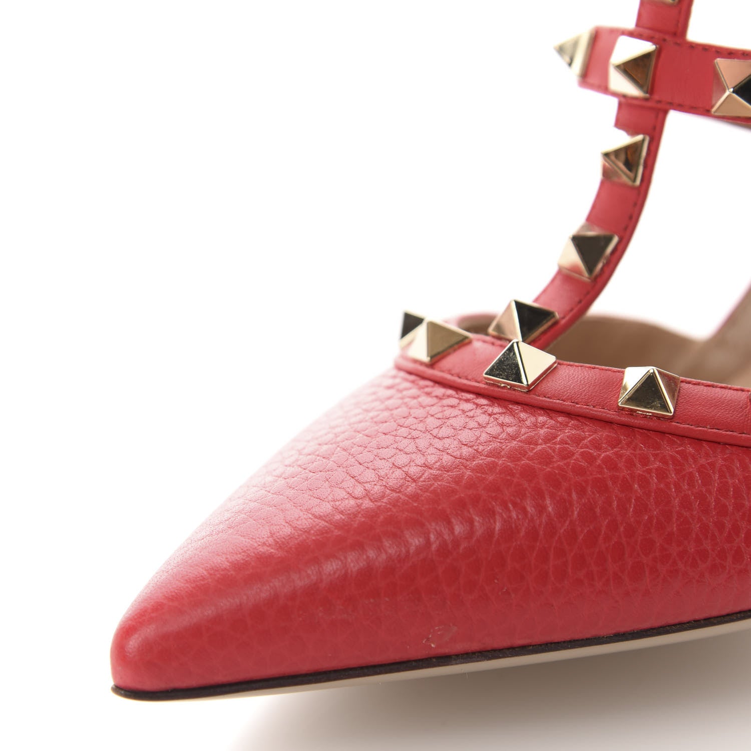Valentino Garavani Pebbled Calfskin Rockstud Ankle Strap 100mm Pumps 39.5 Rock Pink 9 of 10
