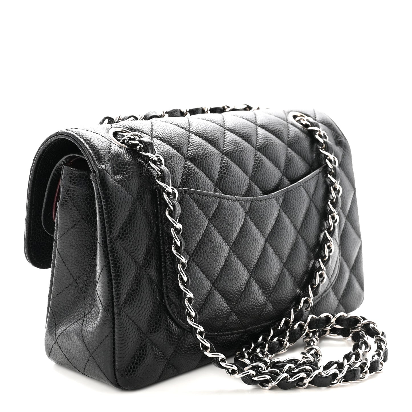 Caviar Quilted Small Double Flap Black