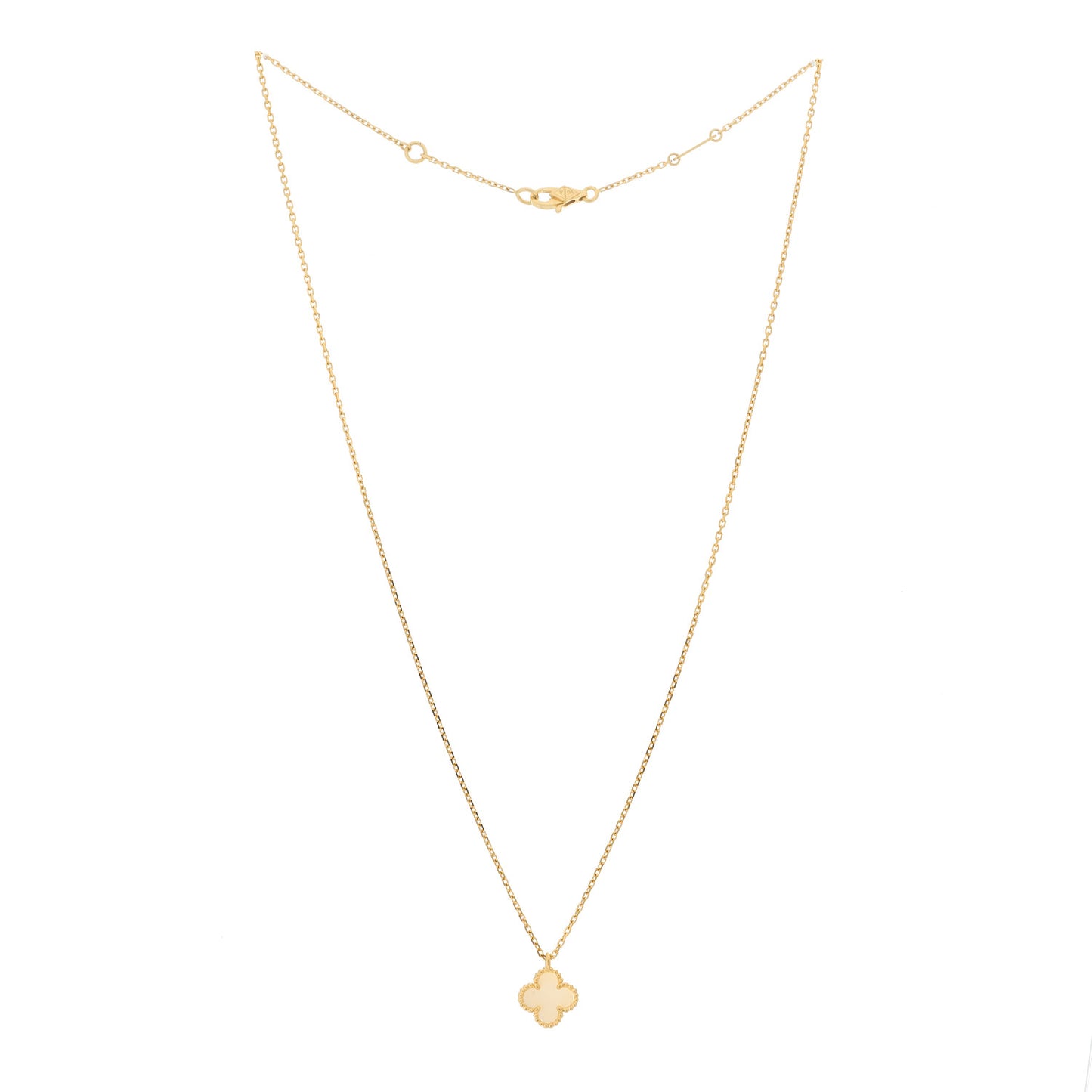 18K Yellow Gold Mother of Pearl Sweet Alhambra Pendant Necklace