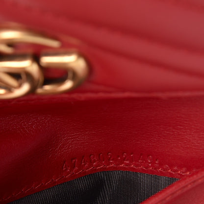 Gucci Calfskin Matelasse GG Marmont Wallet Hibiscus Red 7 of 9