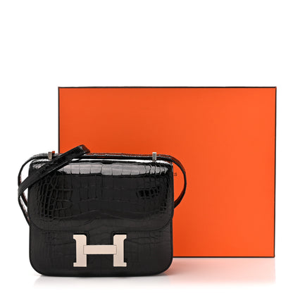 Hermes Shiny Alligator Constance 18 Black 11 of 11