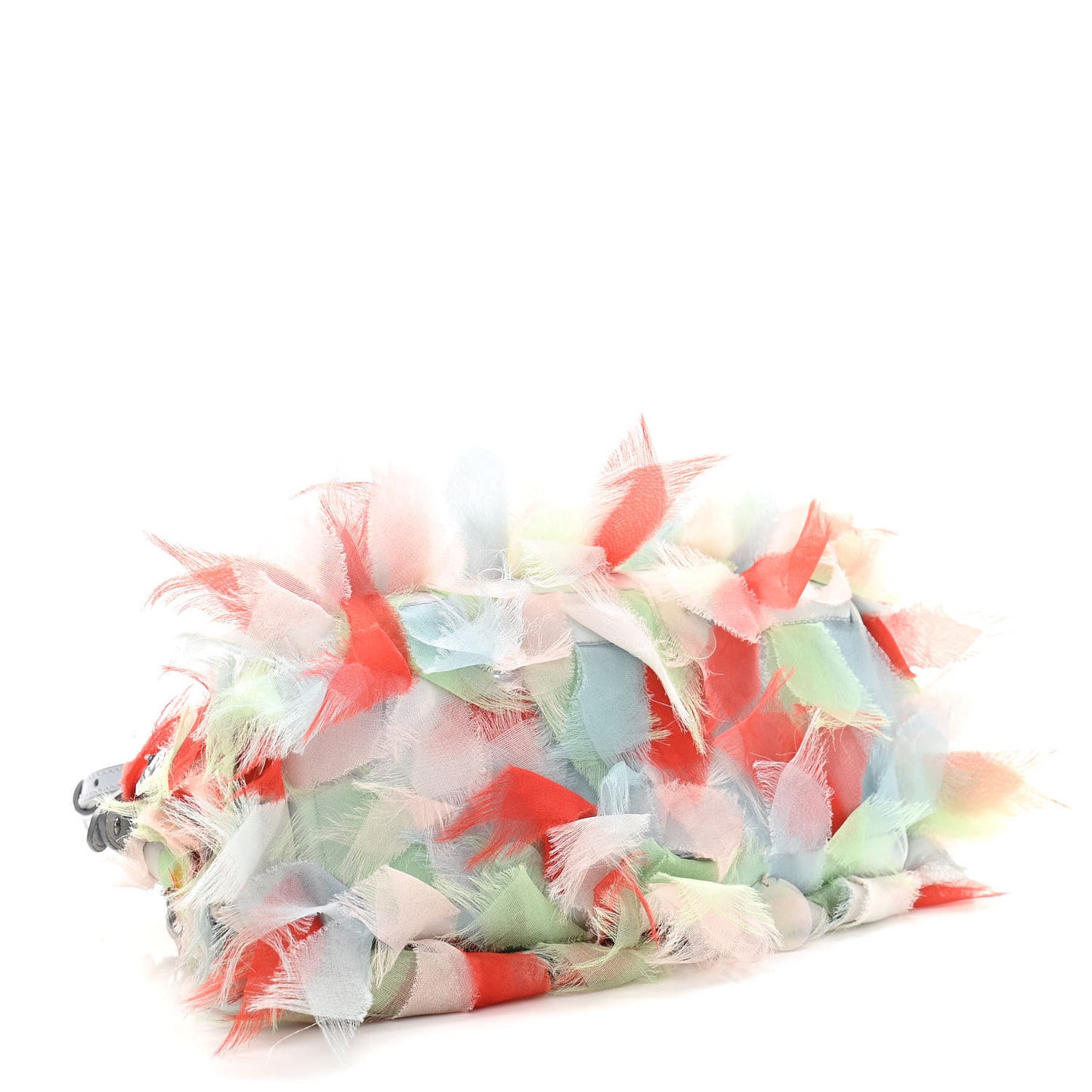 Nappa Organza Feather Mini Peekaboo Iconic Satchel Blue Multicolor