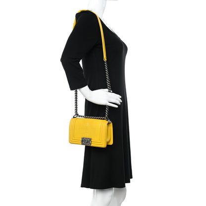 Chanel Galuchat Stingray Small Boy Flap Yellow 2 of 10