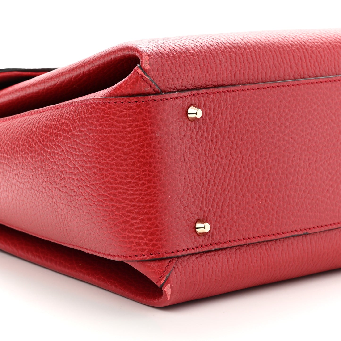 Dollar Calfskin Medium Interlocking G Top Handle Shoulder Bag Red