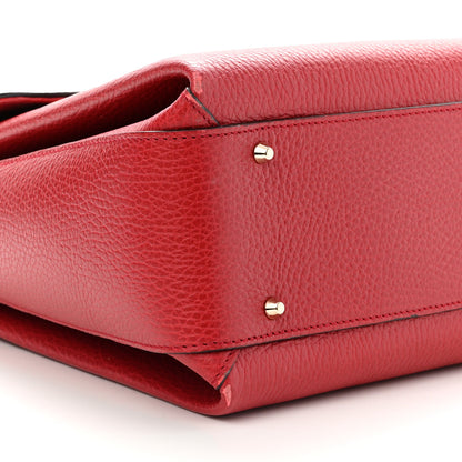 Gucci Dollar Calfskin Medium Interlocking G Top Handle Shoulder Bag Red 9 of 10