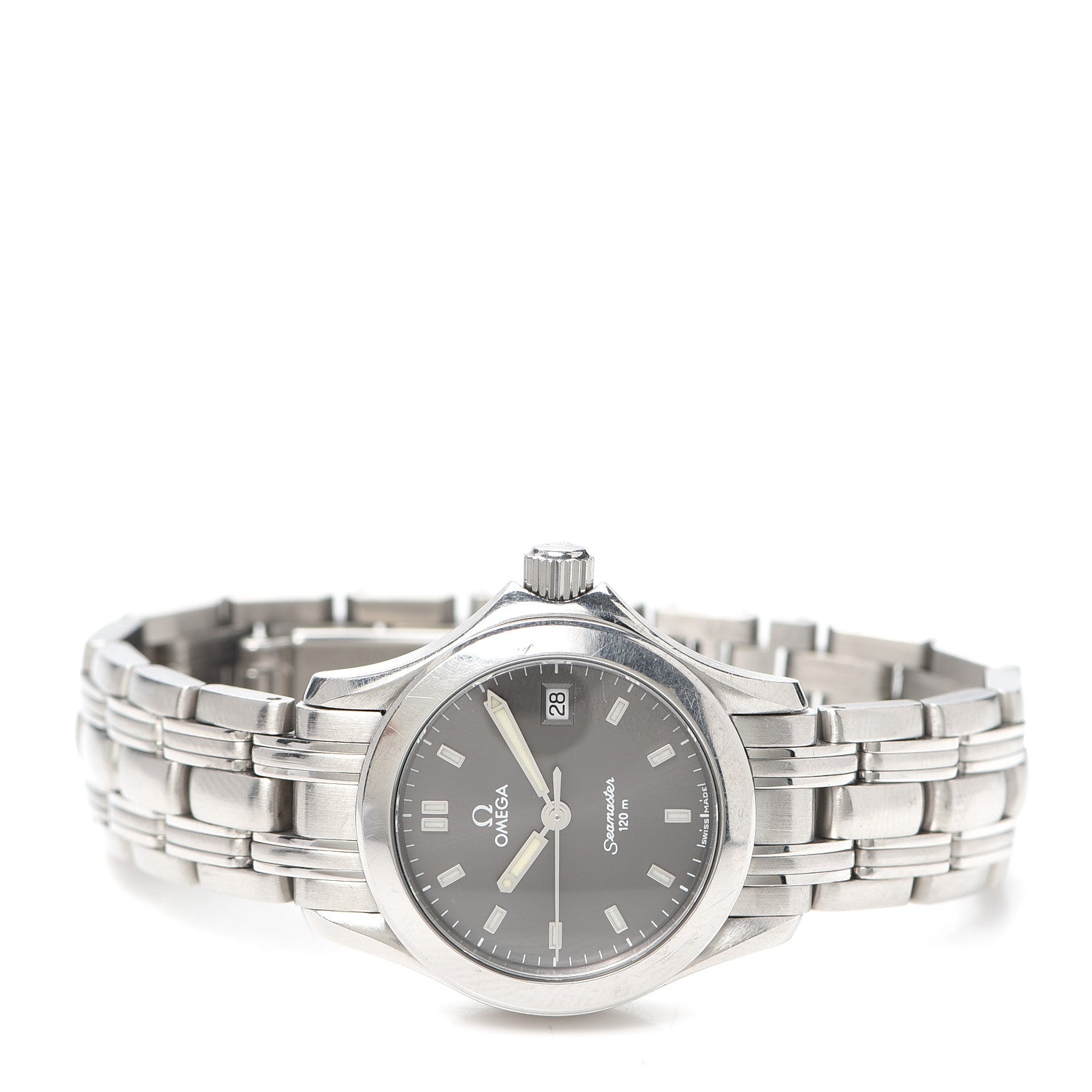Omega Stainless Steel 28mm Seamaster Aqua Terra Quartz Watch Grey 2571.43 2 of 5