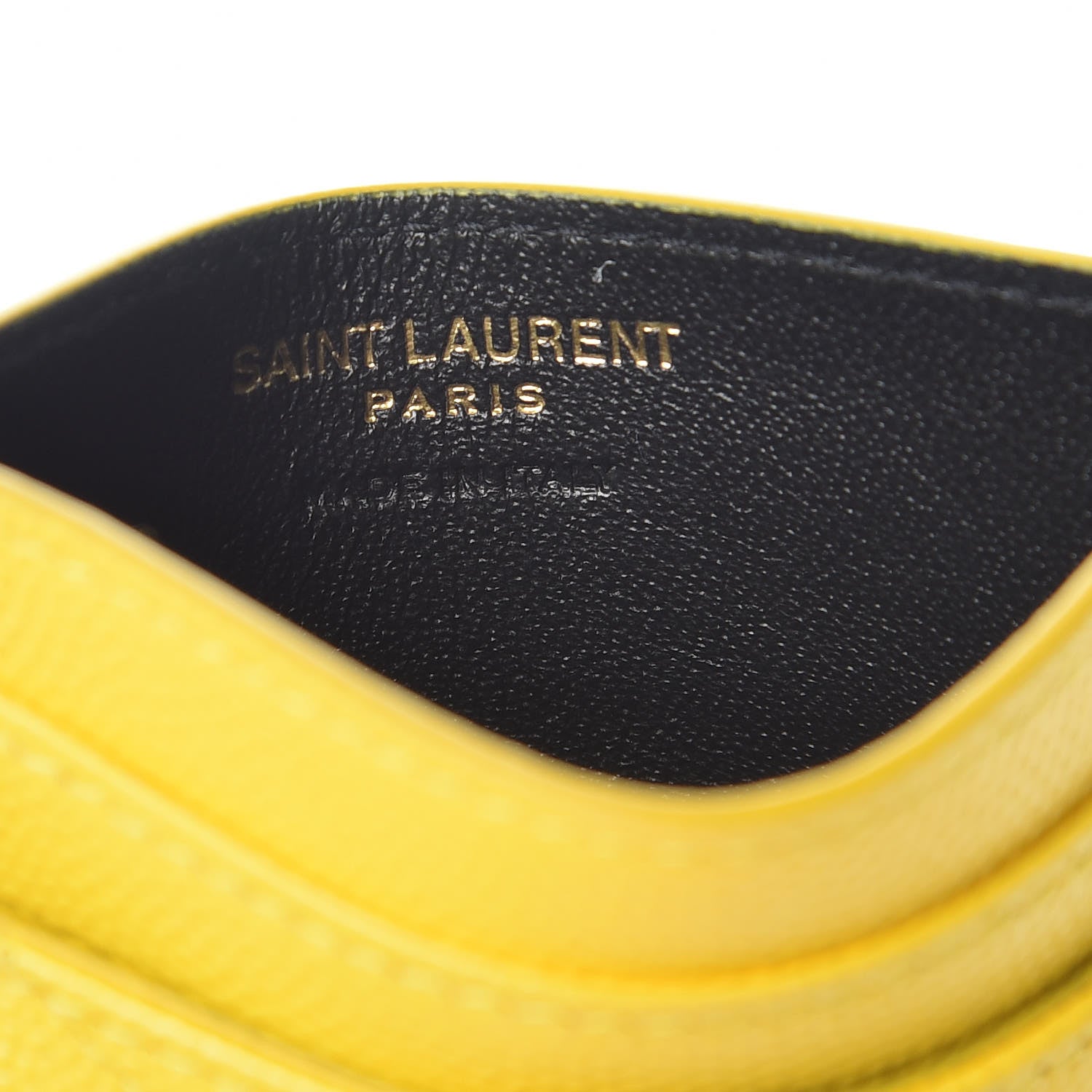 Saint Laurent Grain De Poudre Matelasse Chevron Monogram Credit Card Case Mimosa 7 of 10