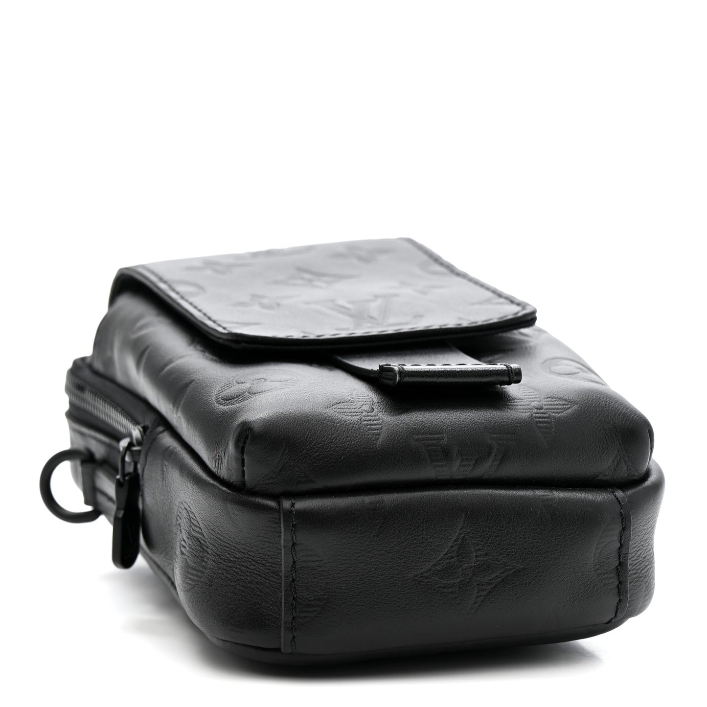 Calfskin Monogram Shadow Double Phone Pouch NM Black