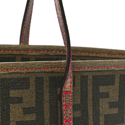 Fendi Zucca Spalmati Vitello Elite Small Roll Tote Tobacco Ciclamino 11 of 17
