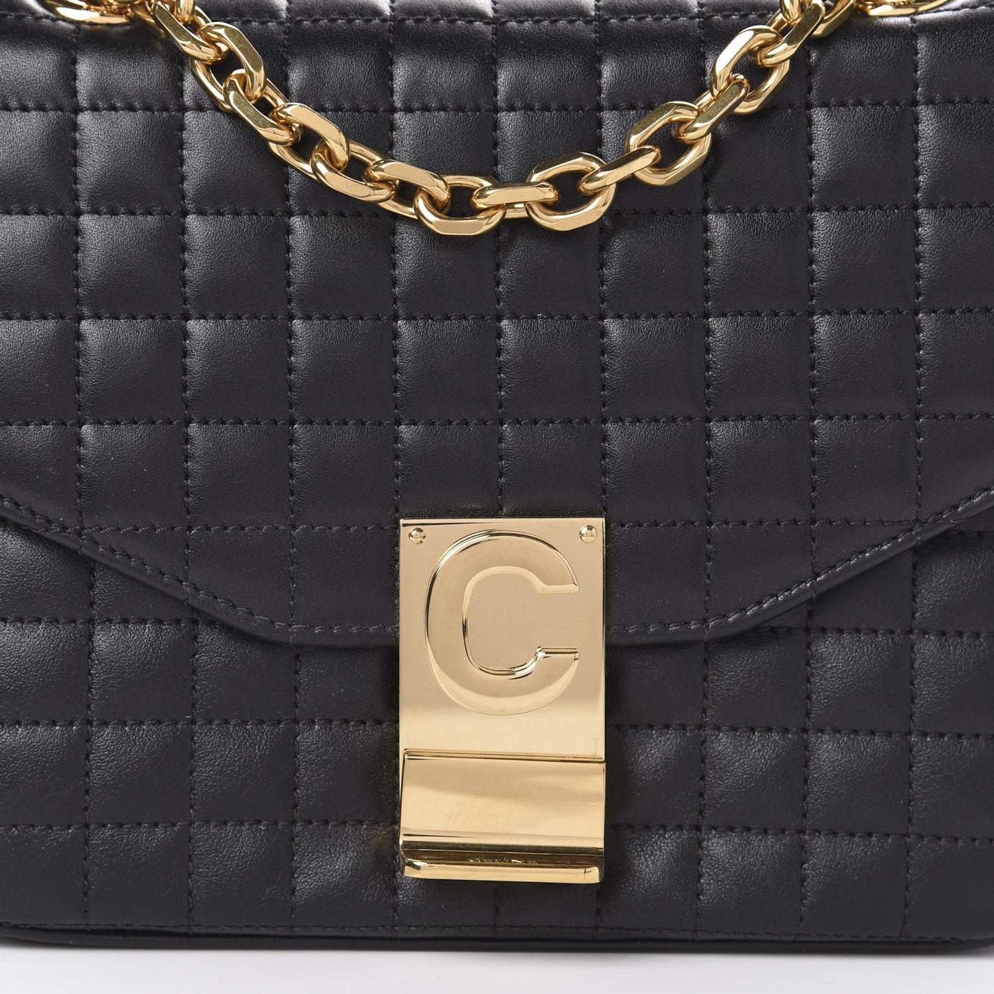 Calfskin Quilted Small C Bag Black