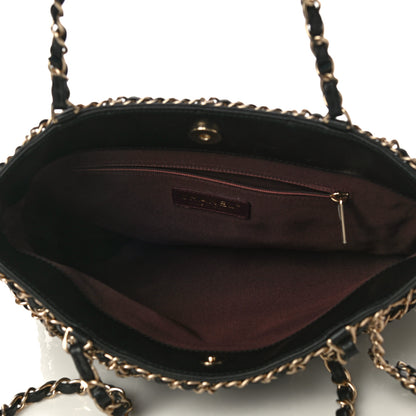 Chanel Lambskin Large Shopping Chain Tote Black 5 of 13