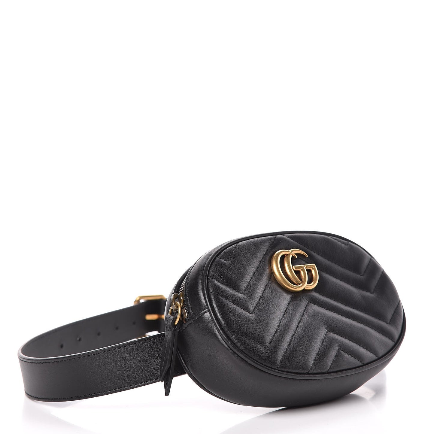 Calfskin Matelasse GG Marmont Belt Bag 85 34 Black