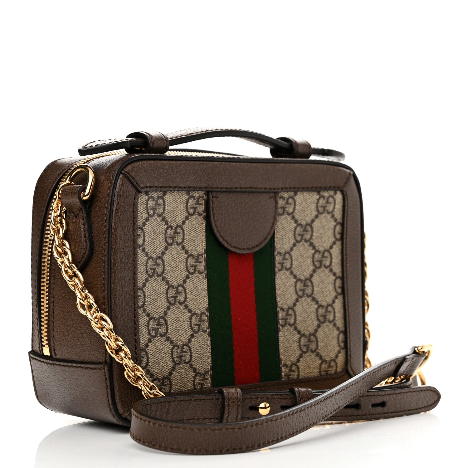 Gucci GG Supreme Monogram Mini Ophidia Top Handle Shoulder Bag Brown 3 of 10