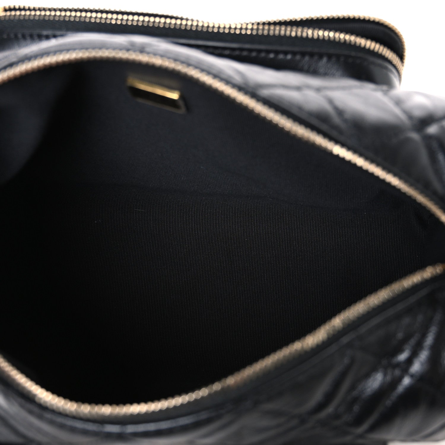 Chanel Shiny Crumpled Lambskin Quilted Medium Preppy Pocket Camera Case Black 5 of 10