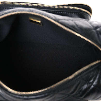Chanel Shiny Crumpled Lambskin Quilted Medium Preppy Pocket Camera Case Black 5 of 10