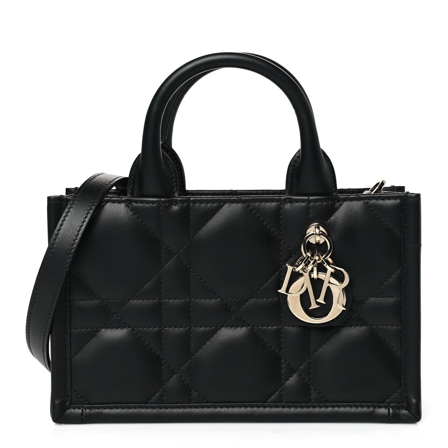 Calfskin Macrocannage Mini Book Tote Black