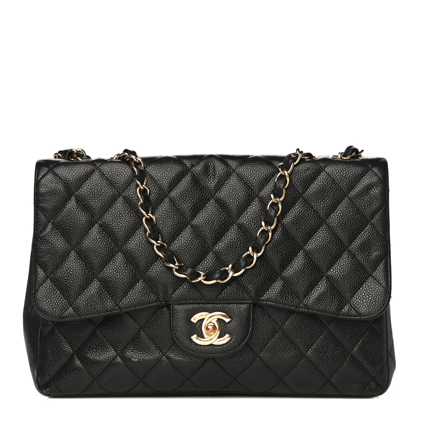 Caviar Quilted Jumbo Single Flap Black