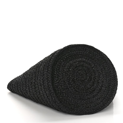 Saint Laurent Raffia Calfskin Celtic Buckle Medium Panier Tote Black 4 of 11