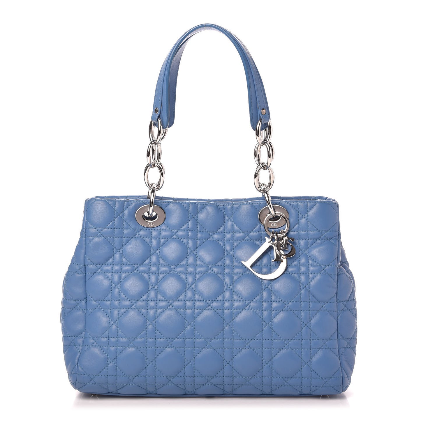 Lambskin Cannage Small Dior Soft Shopping Tote Blue