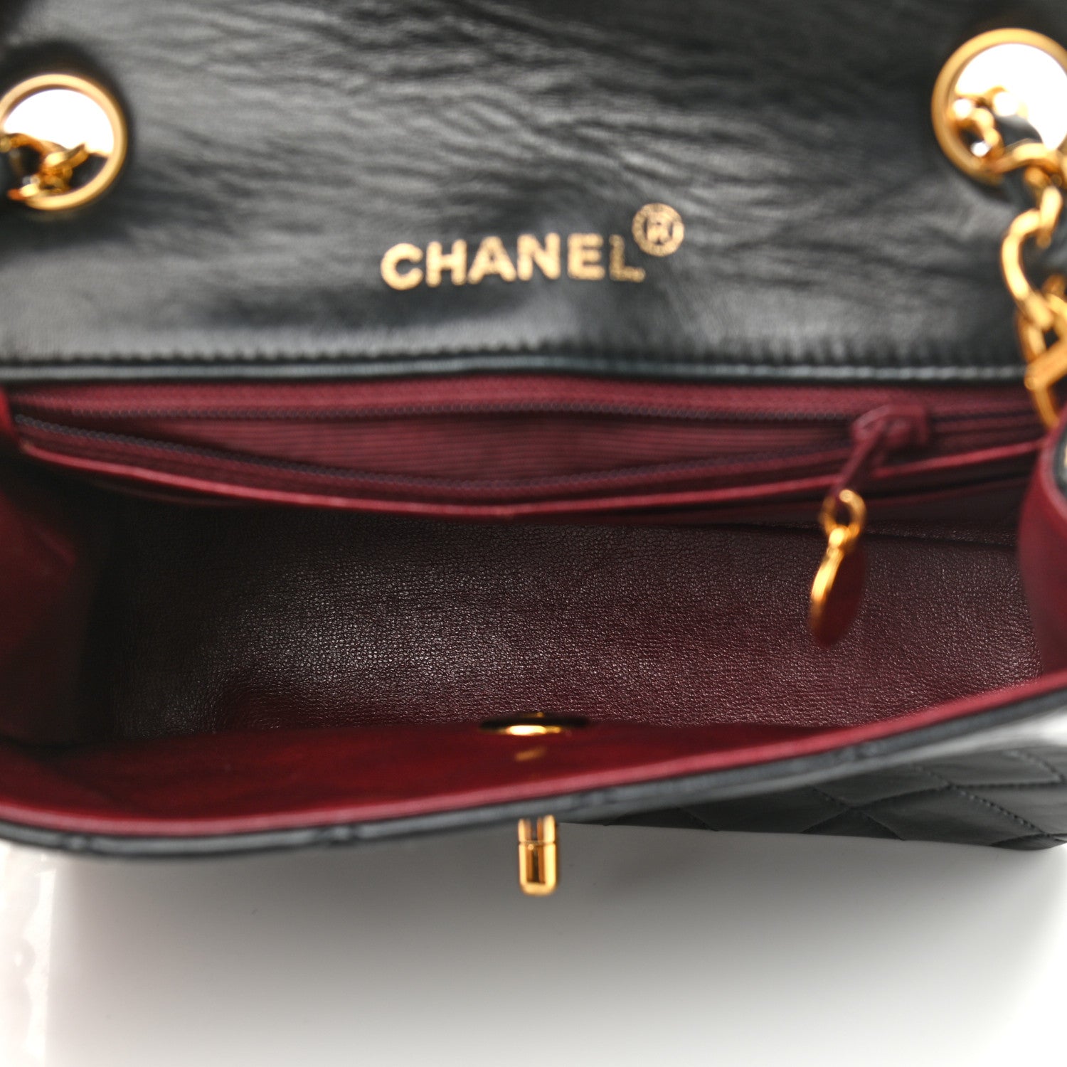 Chanel Lambskin Quilted Mini Square Flap Bag Black 5 of 9