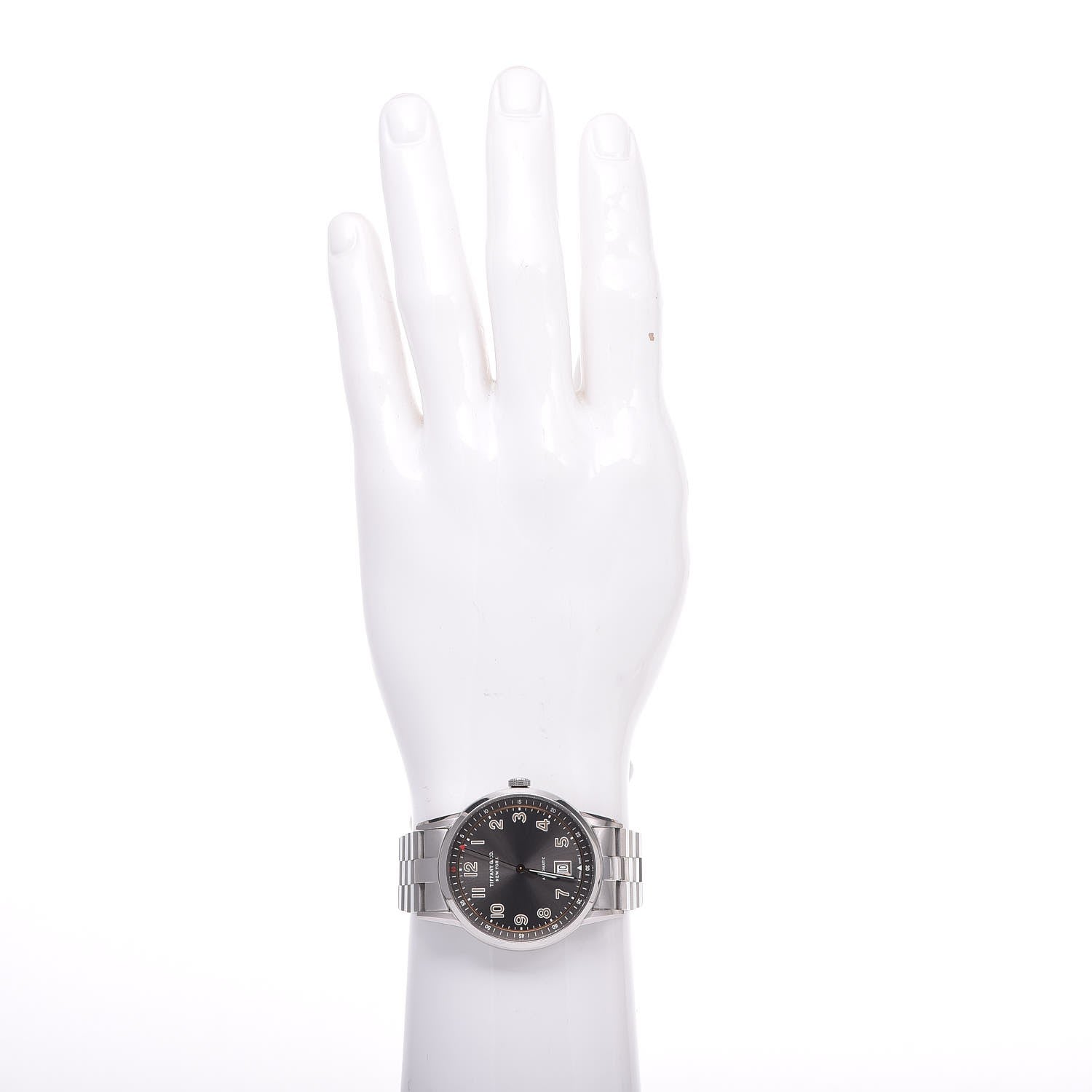 Tiffany Stainless Steel 40mm CT60 3-Hand Automatic Watch Grey 2 of 9