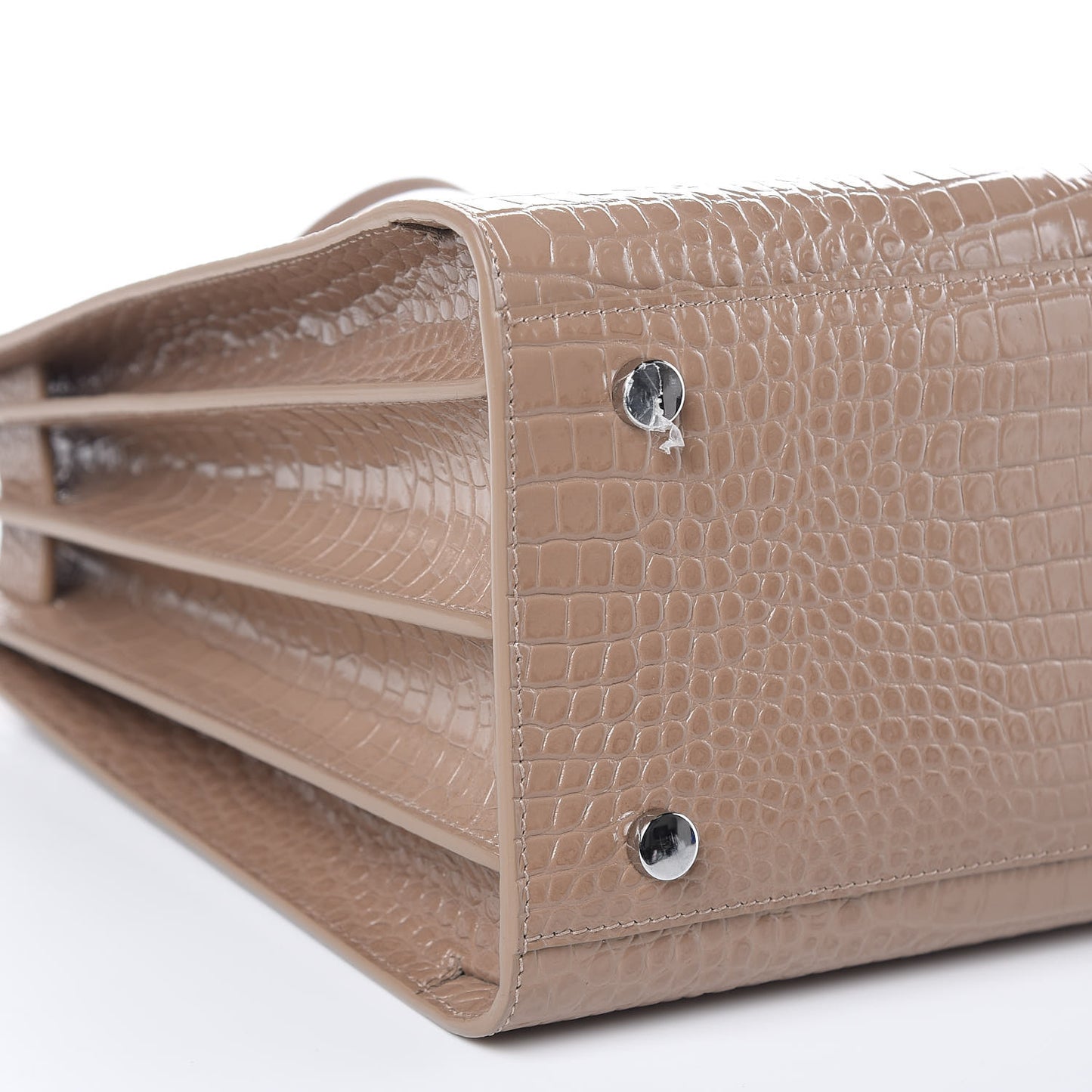Calfskin Crocodile Embossed Small Sac de Jour Brown