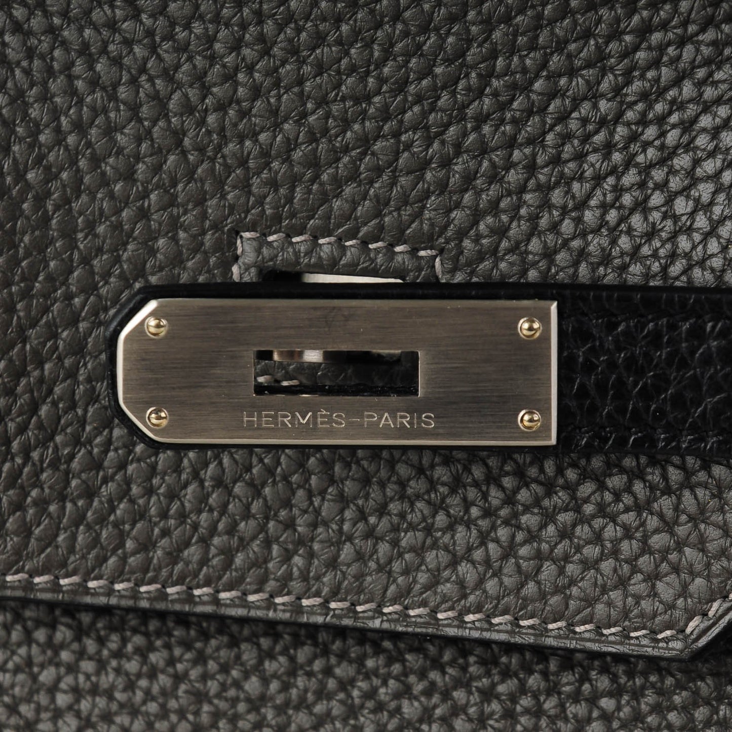 Taurillon Clemence Horseshoe Birkin 40 Black Graphite