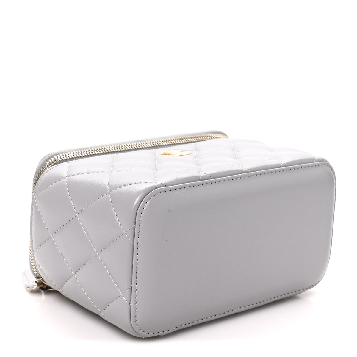 Chanel Lambskin Quilted Small Pearl Crush Vanity Case With Chain Grey 4 of 10