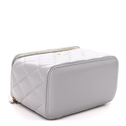 Chanel Lambskin Quilted Small Pearl Crush Vanity Case With Chain Grey 4 of 10