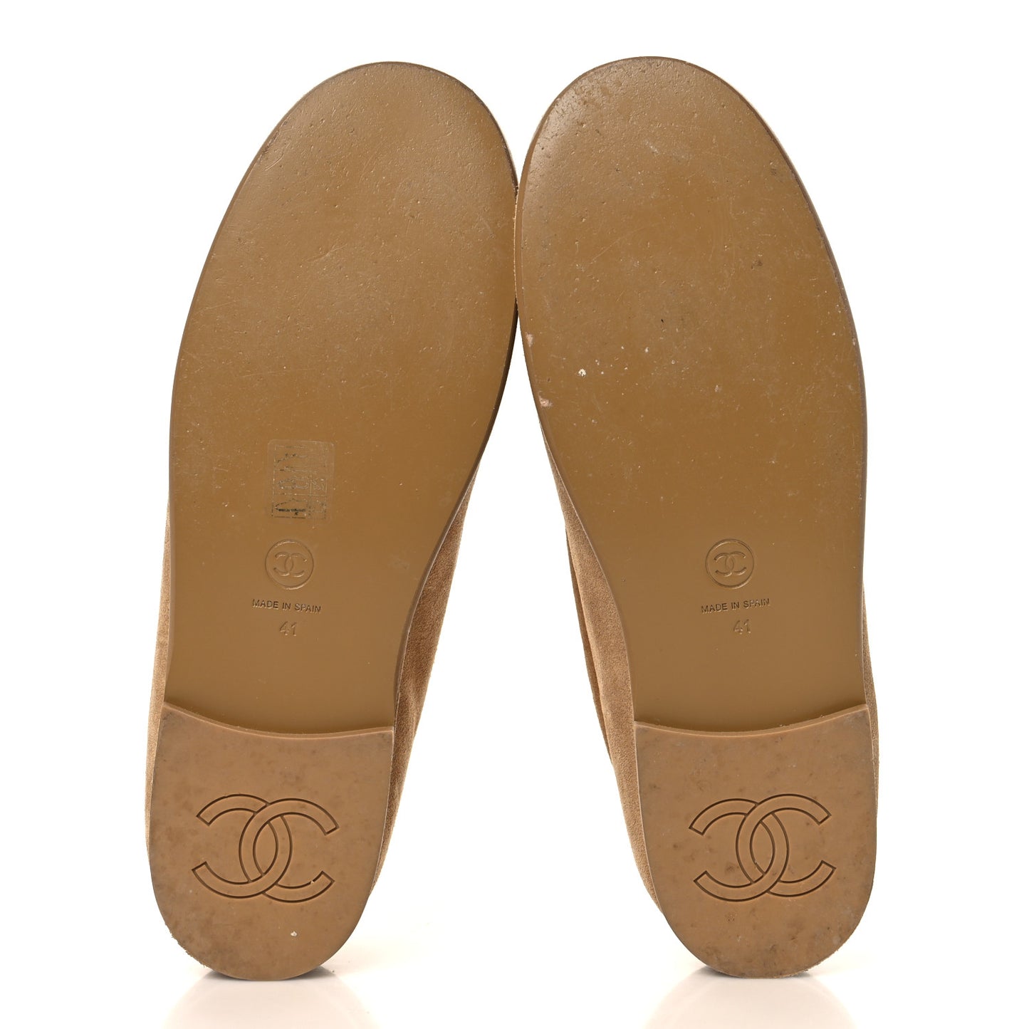 Suede Calfskin CC Loafers 41 Dark Beige