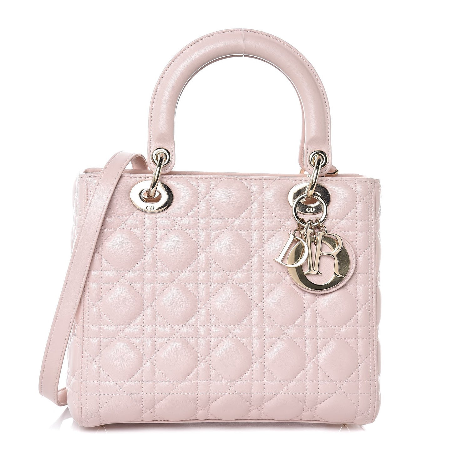 Lambskin Cannage Medium Lady Dior Light Pink